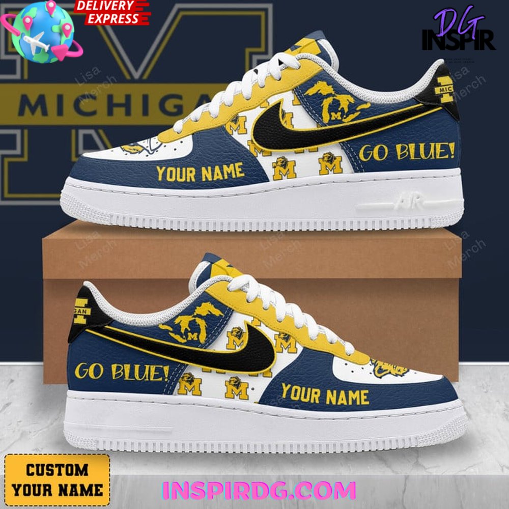 Michigan Wolverines Go Blue Custom Air Force 1