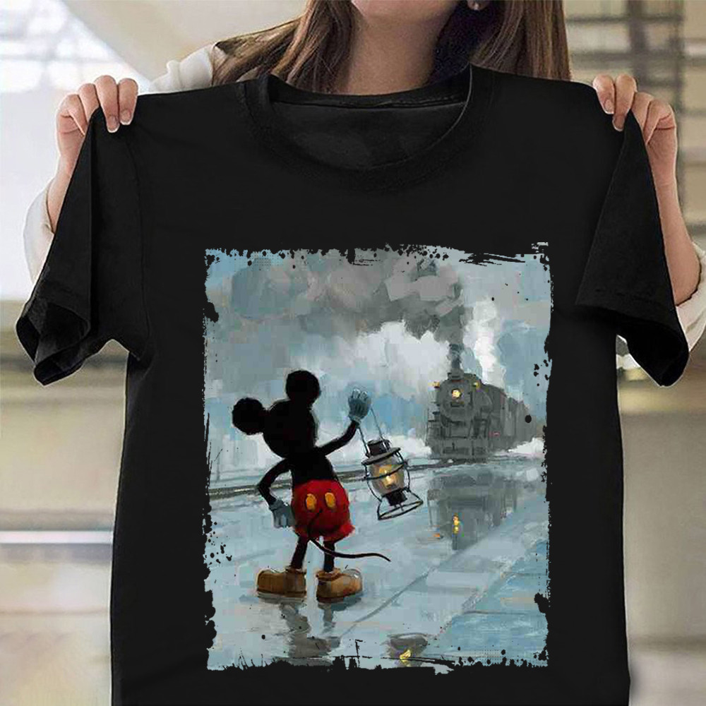 Mickey Mouse Train Shirt Cartoon Graphic Cute T-Shirt For Mouse Lovers Oregontrailrvpk Shirt