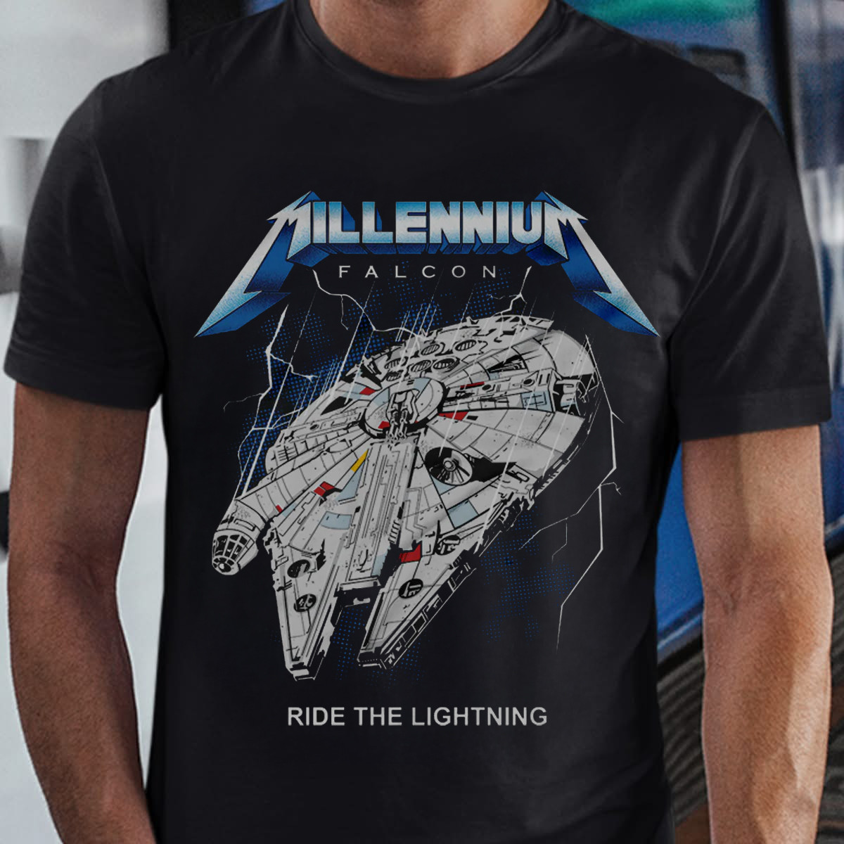 Millennium Falcon Ride The Lightning Shirt Metal Rock The Galaxy Star Wars Oregontrailrvpk Shirt