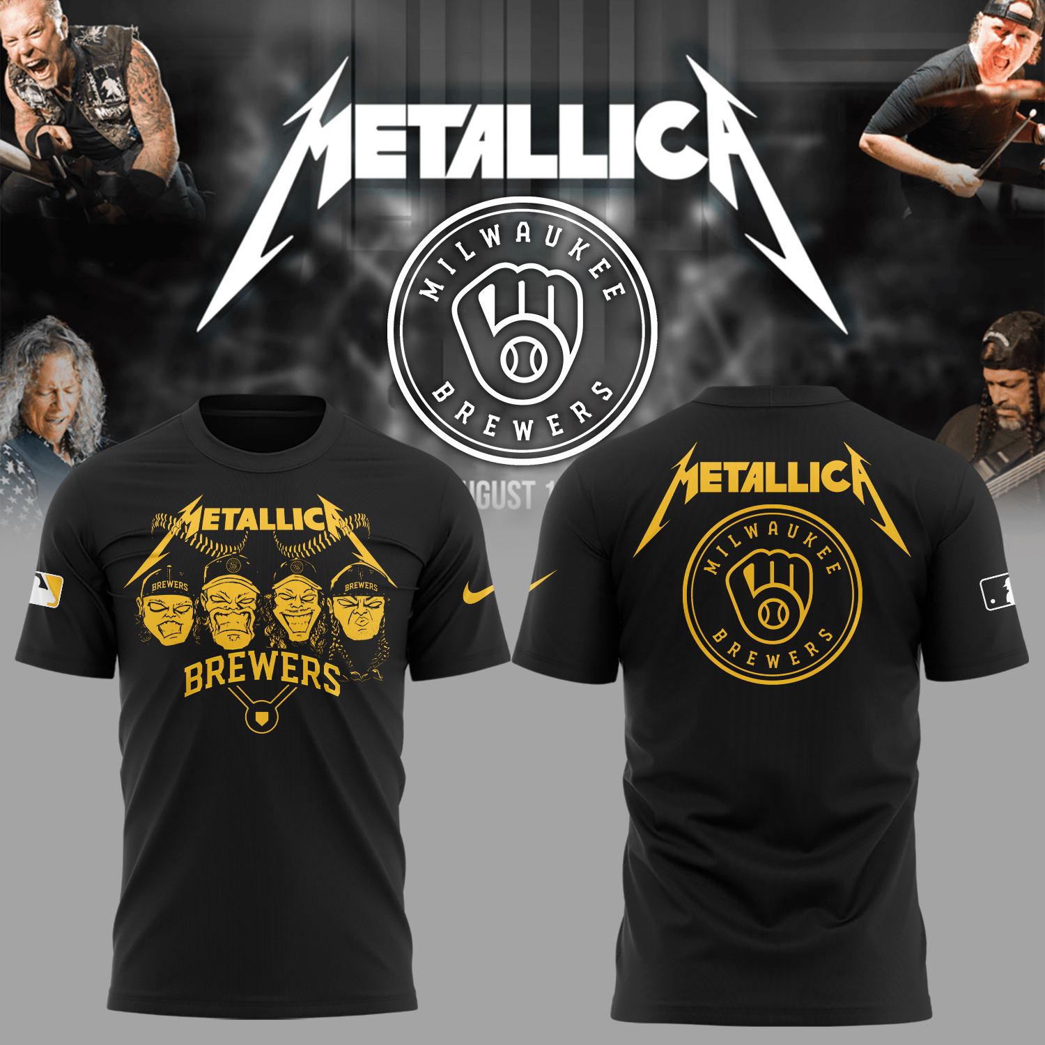 Milwaukee Brewers Baseball Metallica Night T-Shirt Baseball Coach Gift Ideas Oregontrailrvpk Shirt