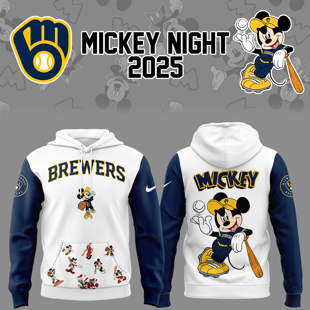 Milwaukee Brewers Baseball Mickey Night Hoodie Baseball