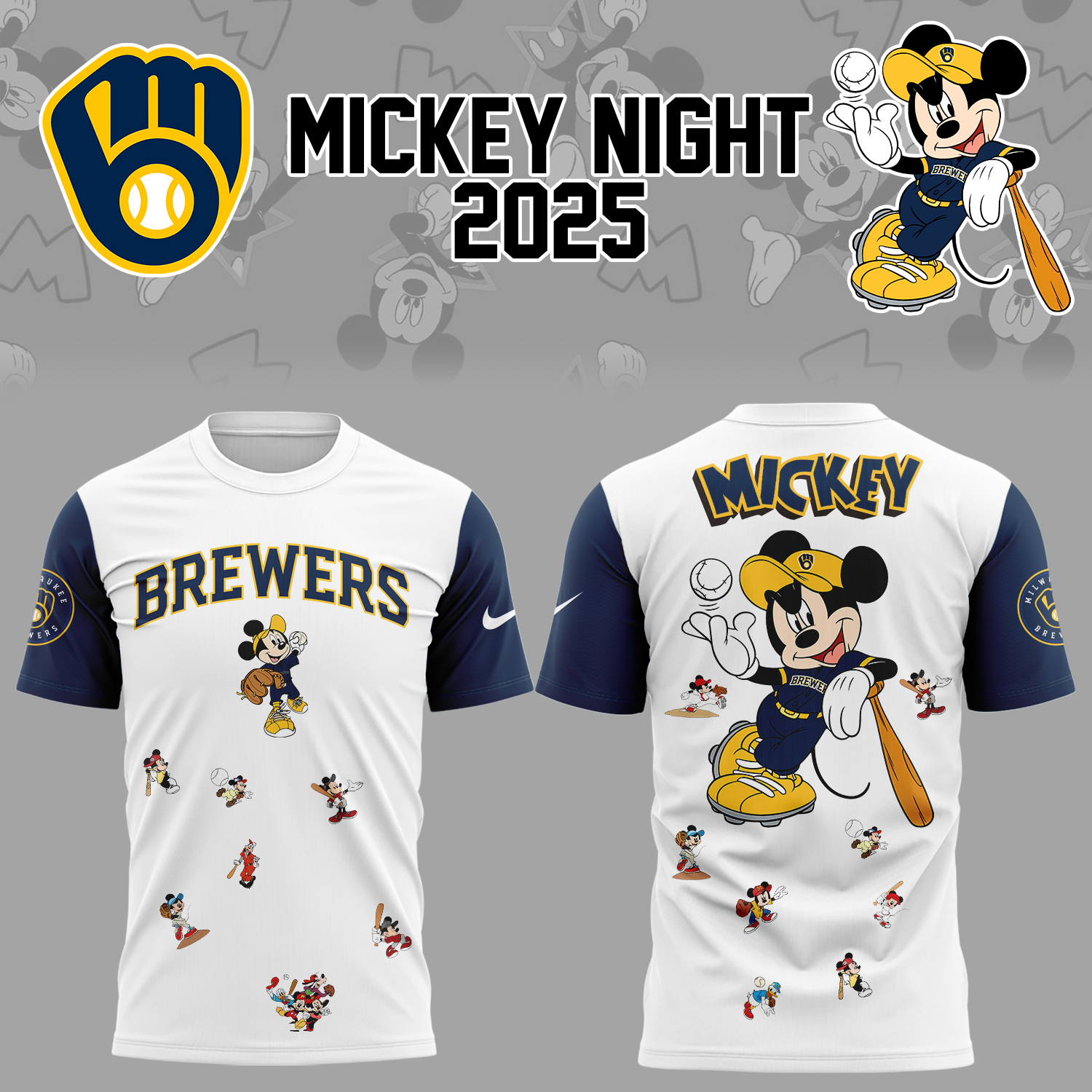Milwaukee Brewers Baseball Mickey Night T-Shirt Baseball Gifts Idea Oregontrailrvpk Shirt