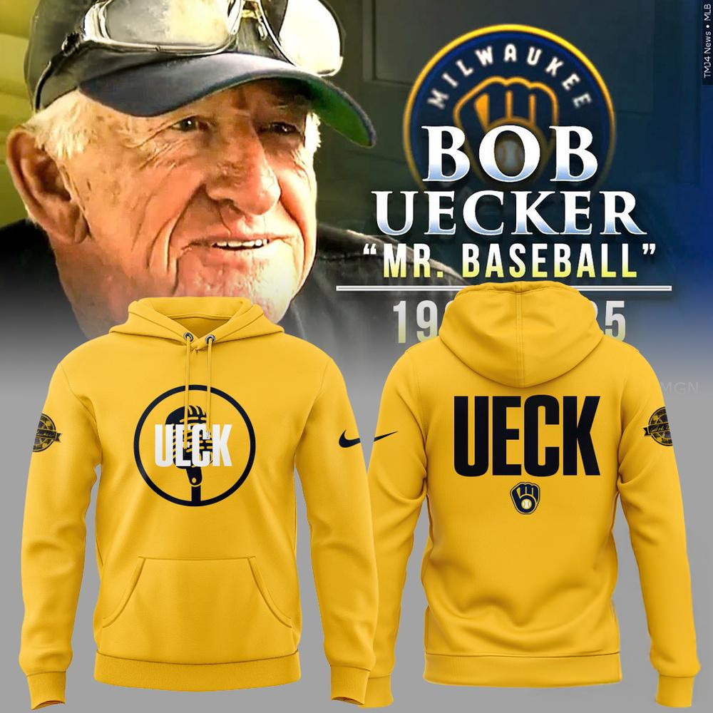 Milwaukee Brewers Remembering Bob Uecker Mr. Baseball Yellow Hoodie