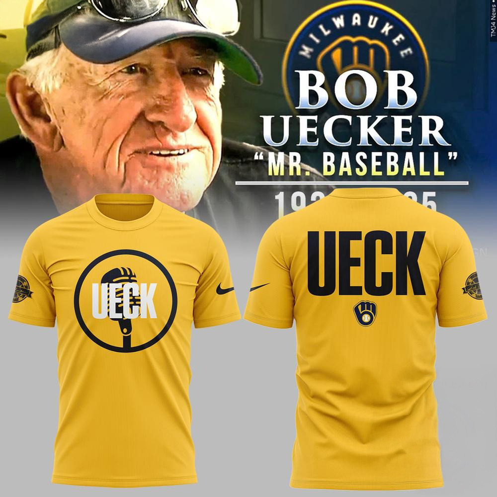 Milwaukee Brewers Remembering Bob Uecker Mr. Baseball Yellow Shirt Gifts For Husband Oregontrailrvpk Shirt