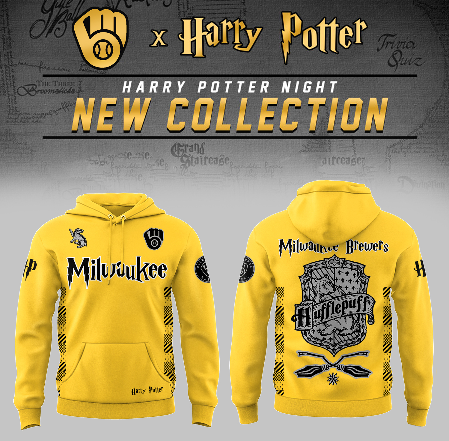 Milwaukee Brewers x Harry Potter Night Hufflepuff House Hoodie