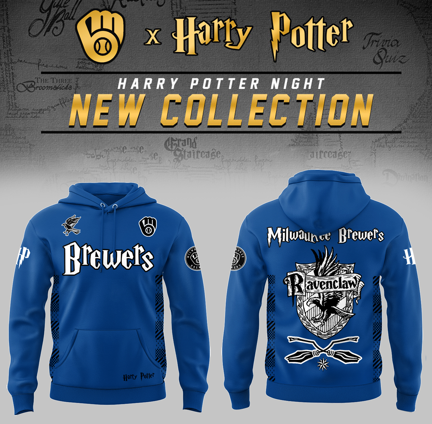 Milwaukee Brewers x Harry Potter Night Ravenclaw House Hoodie Baseball Gifts Idea