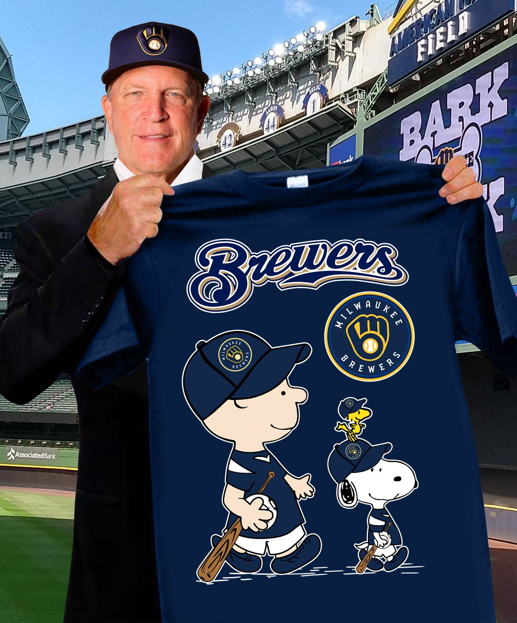 Milwaukee Brewers x Peanuts Snoopy Charlie Brown T-Shirt Cute Oregontrailrvpk Shirt