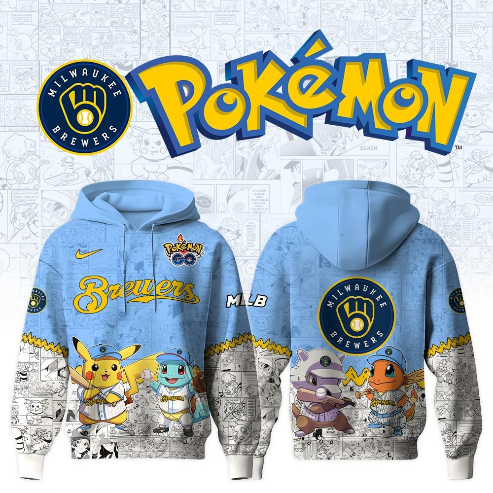 Milwaukee Brewers X Pok mon Go Hoodie MLB Merch For Him Her