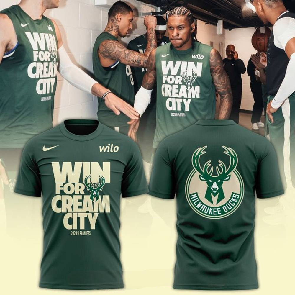 Milwaukee Bucks Win For Cream City 2025 Playoffs T-shirt Basketball Oregontrailrvpk Shirt