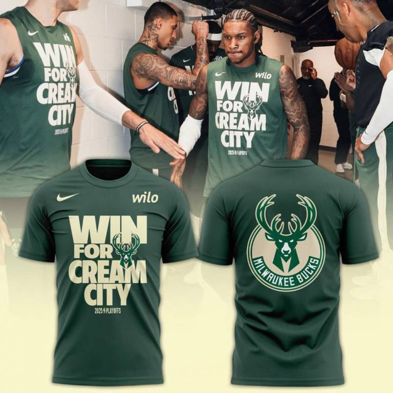 Milwaukee Bucks Win For Cream City 2025 Playoffs T-shirt Great Gifts For Basketball Fans Oregontrailrvpk Shirt