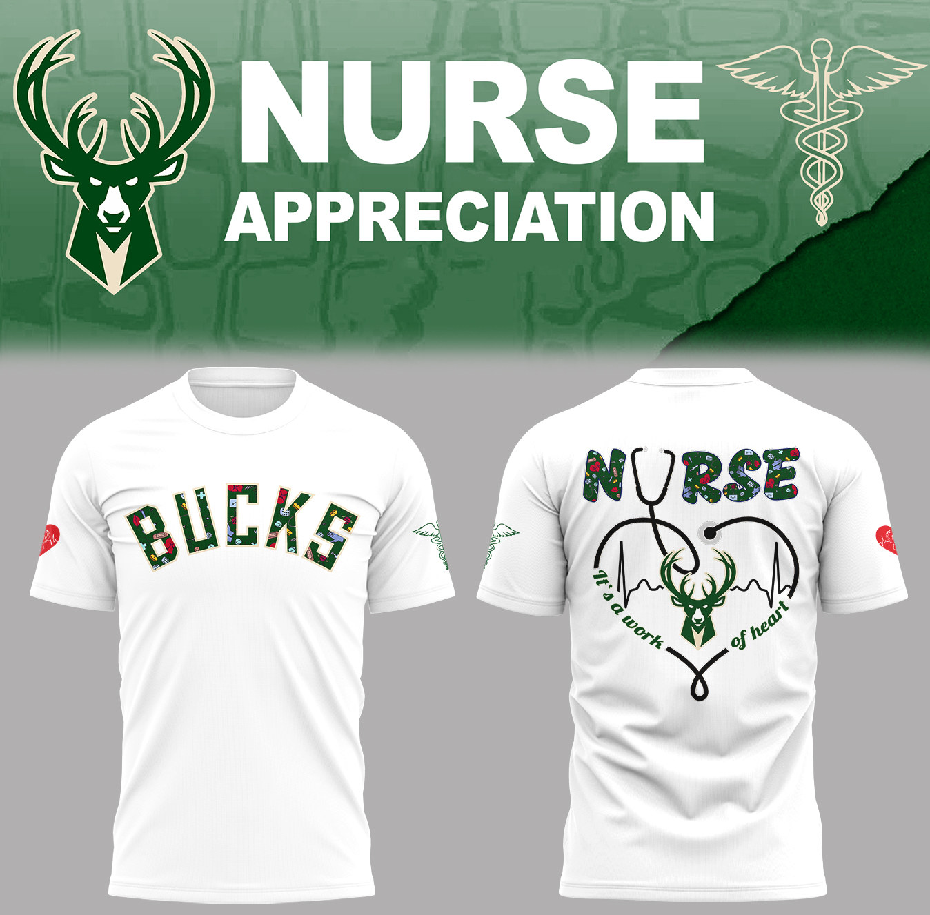 Milwaukee Bucks x Nurse Appreciation T-Shirt For Basketball Players Gifts For Basketball Players Oregontrailrvpk Shirt