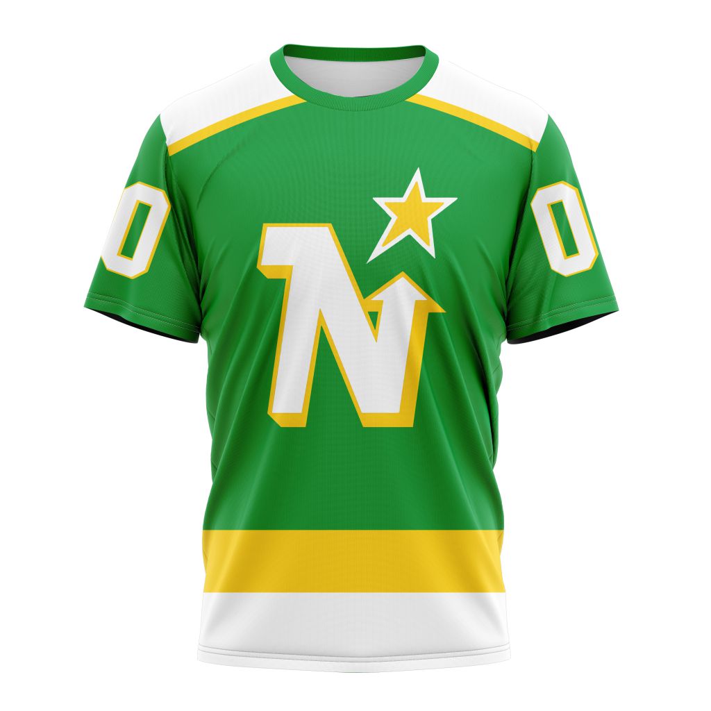 Minnesota North Stars Personalized Away Design Personalized Name And Number T-Shirt Oregontrailrvpk Shirt