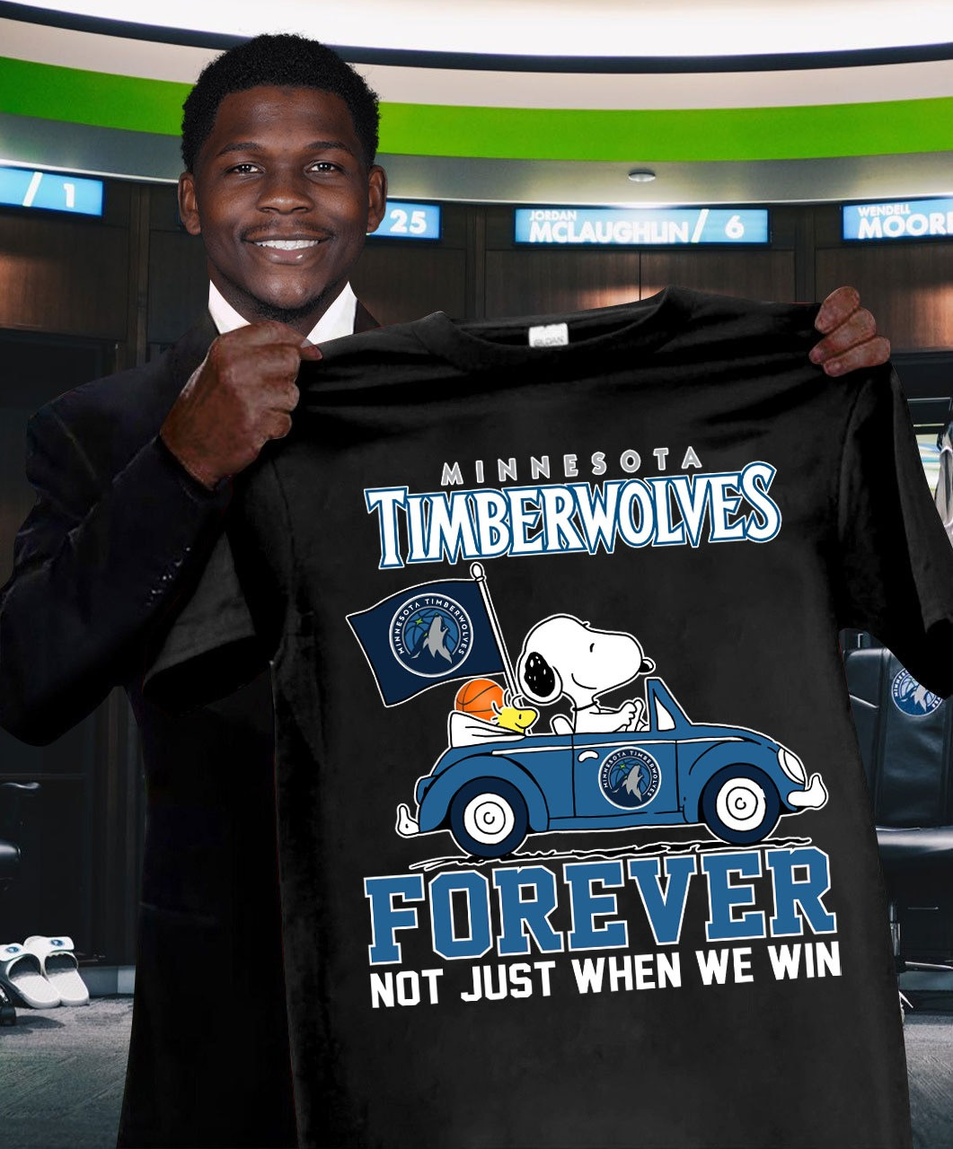Minnesota Timberwolves Snoopy Forever T-Shirt Not Just When We Win Best Oregontrailrvpk Shirt