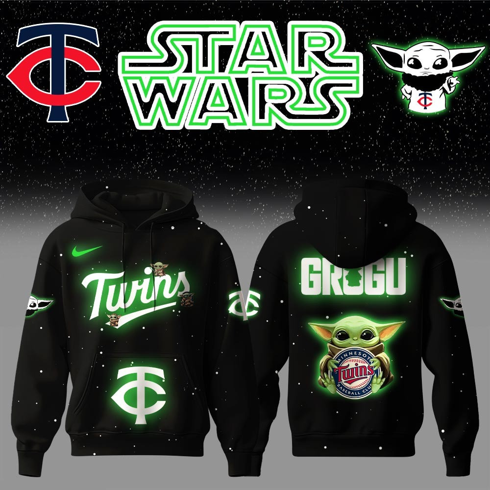 Minnesota Twins x Stars Wars Baby Yoda Game Night Hoodie Baseball Lover Gift Ideas