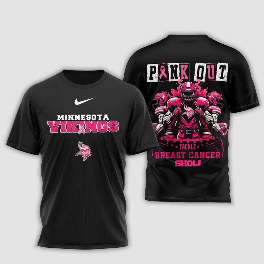 Minnesota Vikings Football Pink Out Tackle Breast Cancer Shirt Gifts For Football Fan Oregontrailrvpk Shirt