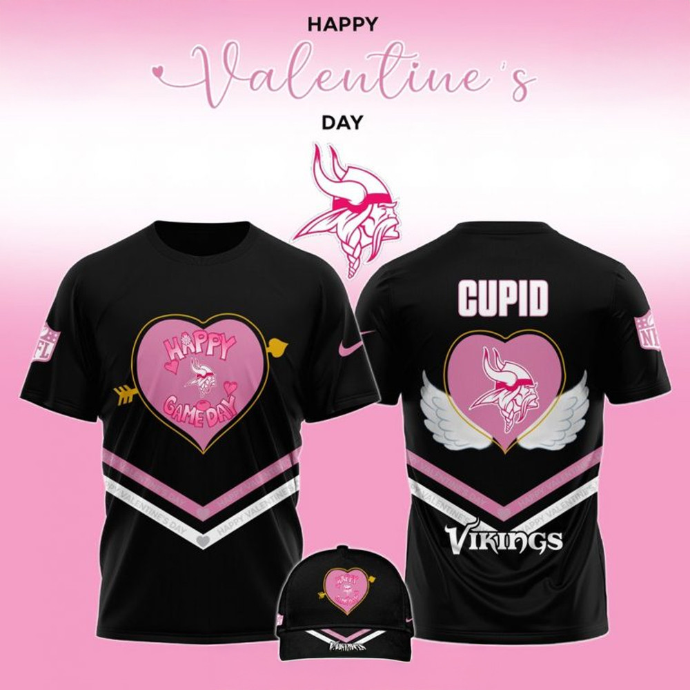 Minnesota Vikings Happy Valentine Game Day 2025 T-Shirt Unique Gifts For Football Lovers Oregontrailrvpk Shirt