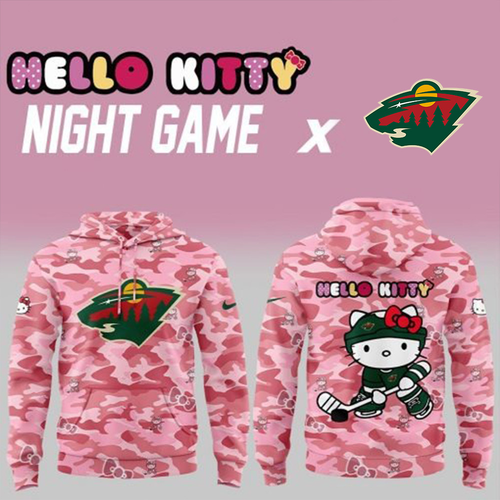 Minnesota Wild Hello x Hello Kitty Pink Camouflage Hoodie