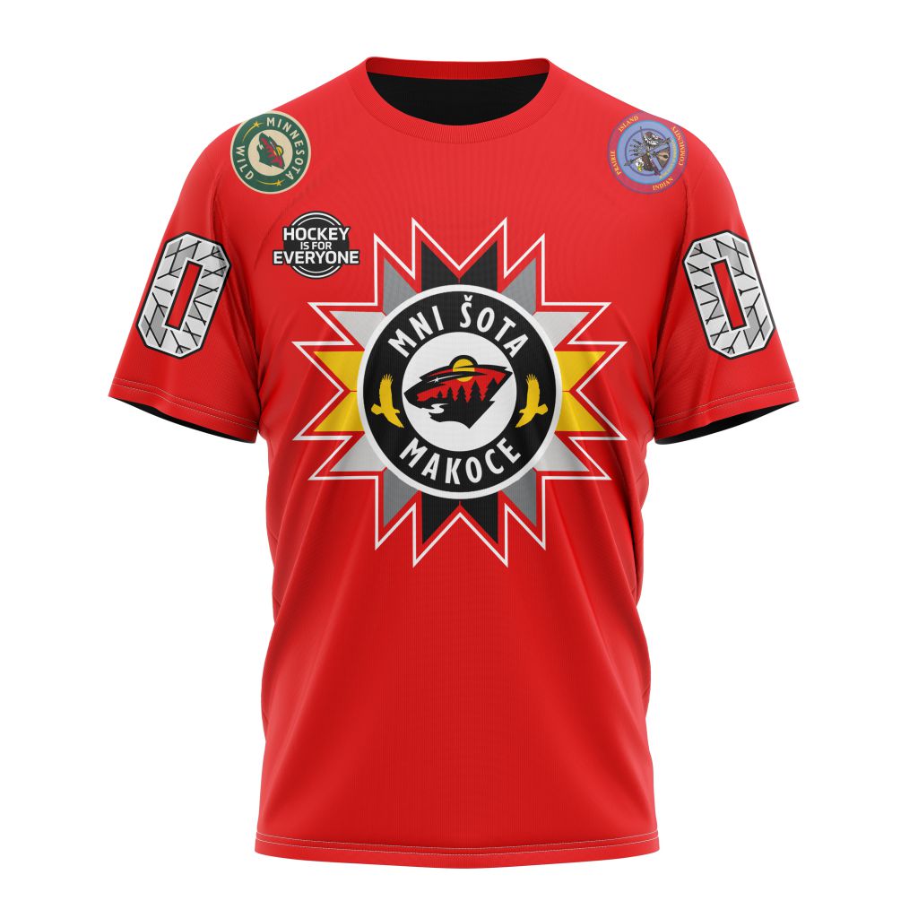 Minnesota Wild Native American Heritage 2022 Personalized Name And Number T-Shirt Oregontrailrvpk Shirt