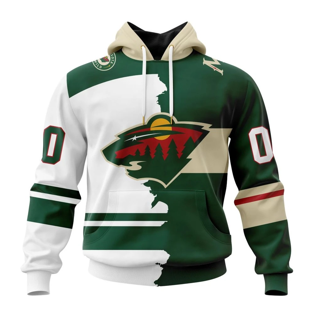 Minnesota Wild Personalize Home Mix Away Kits All Over Print Hoodie Style 64834