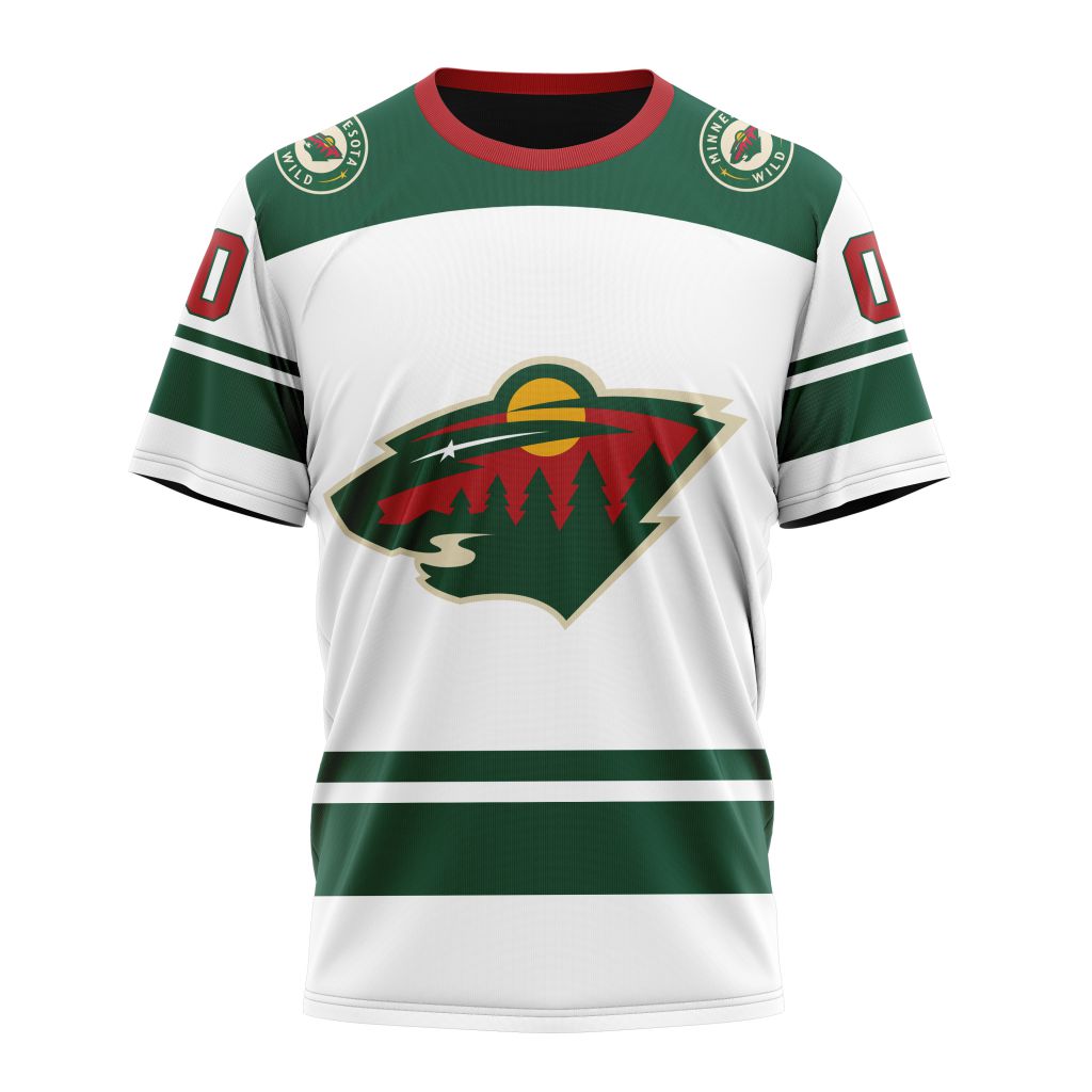 Minnesota Wild Personalized Away Kits Personalized Name And Number T-Shirt Oregontrailrvpk Shirt