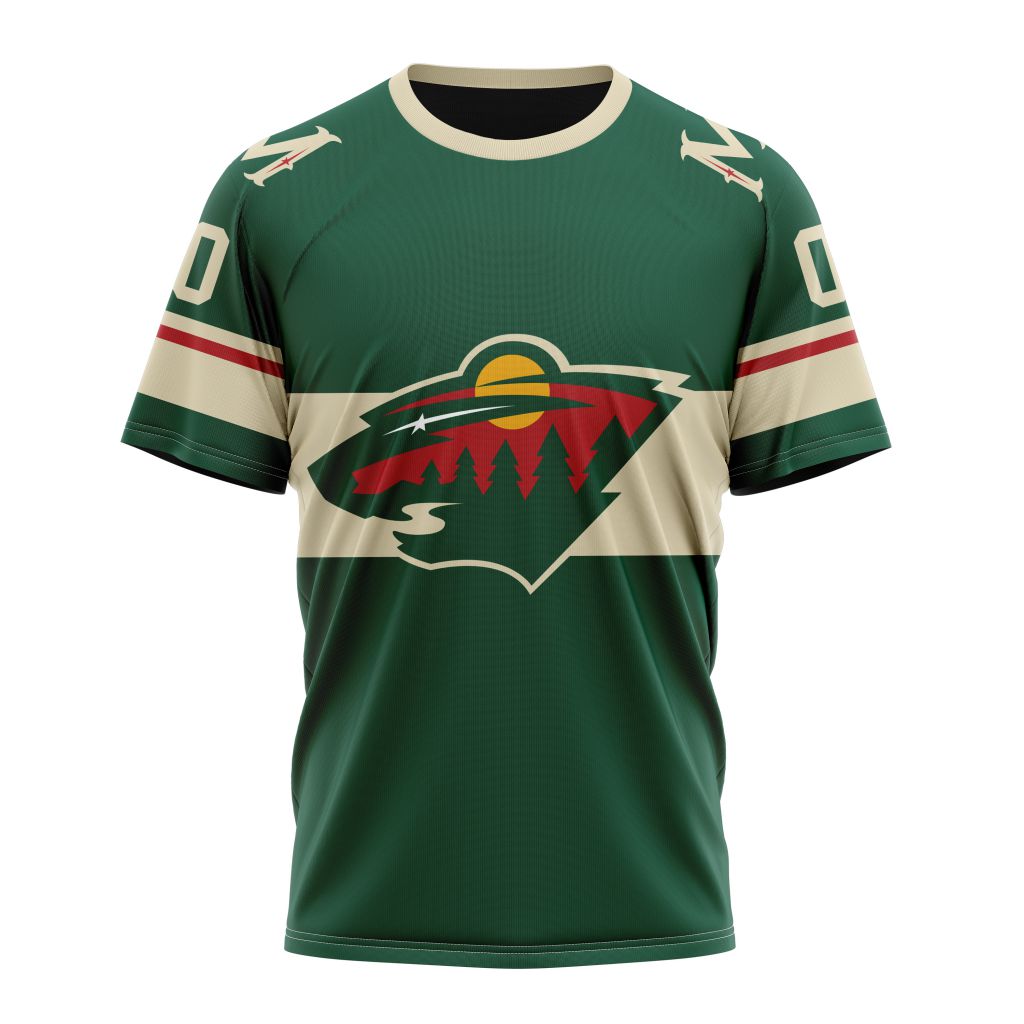 Minnesota Wild Personalized Home Kits Personalized Name And Number T-Shirt Oregontrailrvpk Shirt