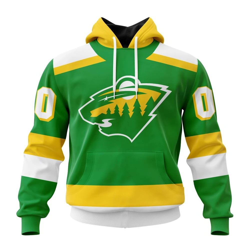 Minnesota Wild Reverse Retro Kits All Over Print Hoodie Style 71364