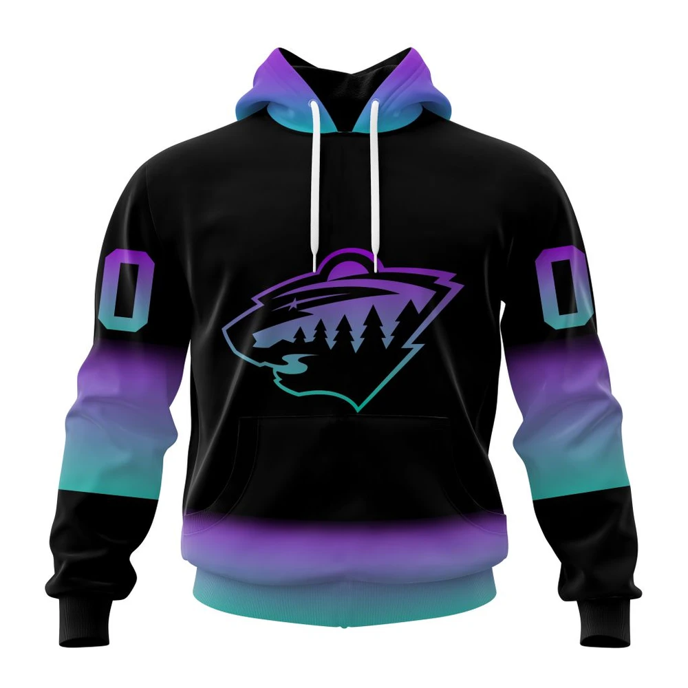 Minnesota Wild Special Blackout Design All Over Print Hoodie Style 61905