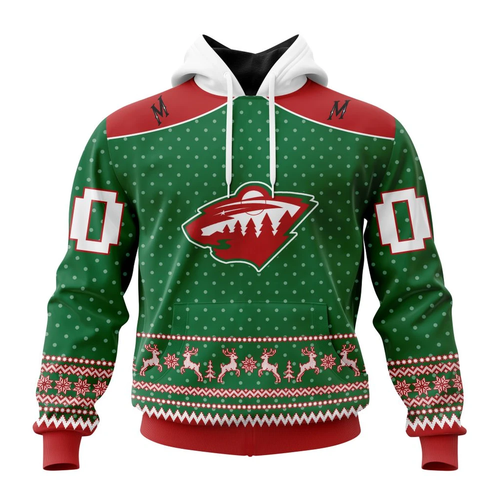 Minnesota Wild Special Christmas Apparel All Over Print Hoodie Style 46594