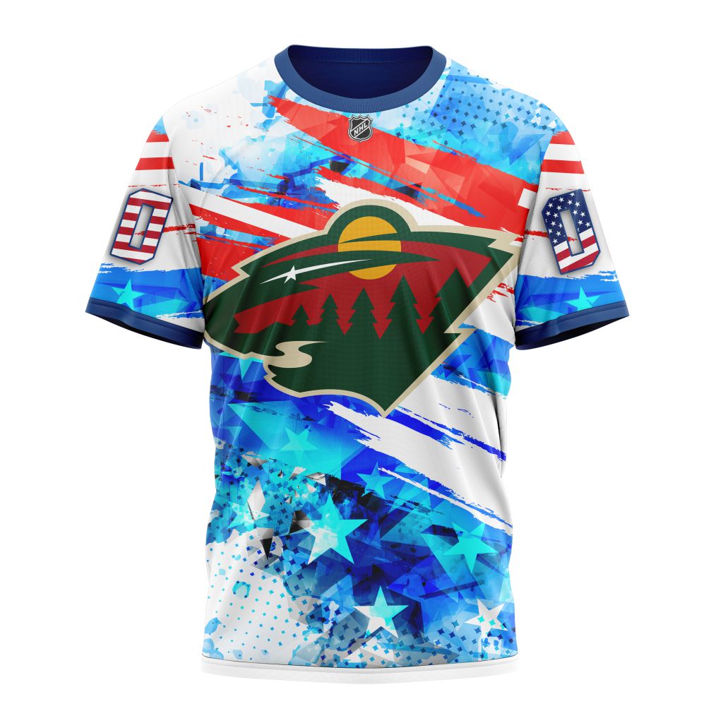 Minnesota Wild Special Concept For Independence Day Personalized Name And Number T-Shirt Oregontrailrvpk Shirt
