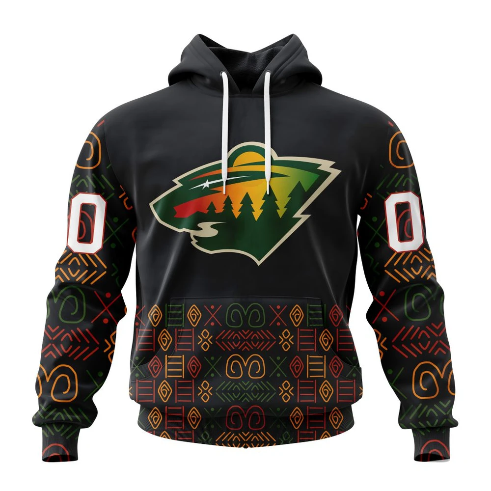Minnesota Wild Special Design For Black History Month All Over Print Hoodie Style 54461