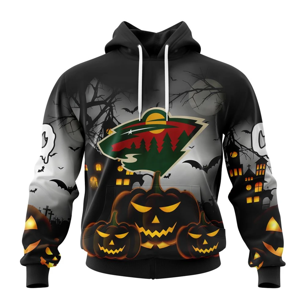 Minnesota Wild Special Design For Halloween All Over Print Hoodie Style 22717
