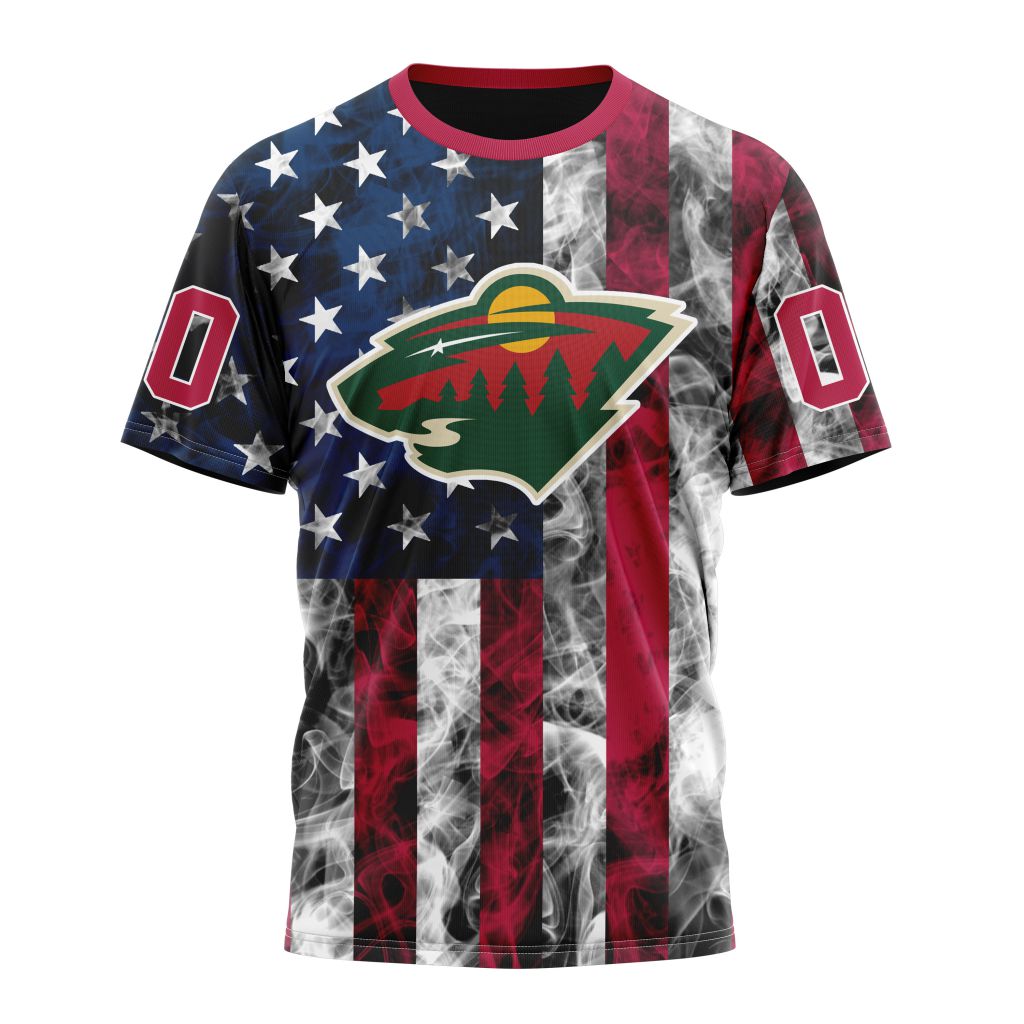 Minnesota Wild Special Design For Independence Day The Fourth Of July 01 Personalized Name And Number T-Shirt Oregontrailrvpk Shirt