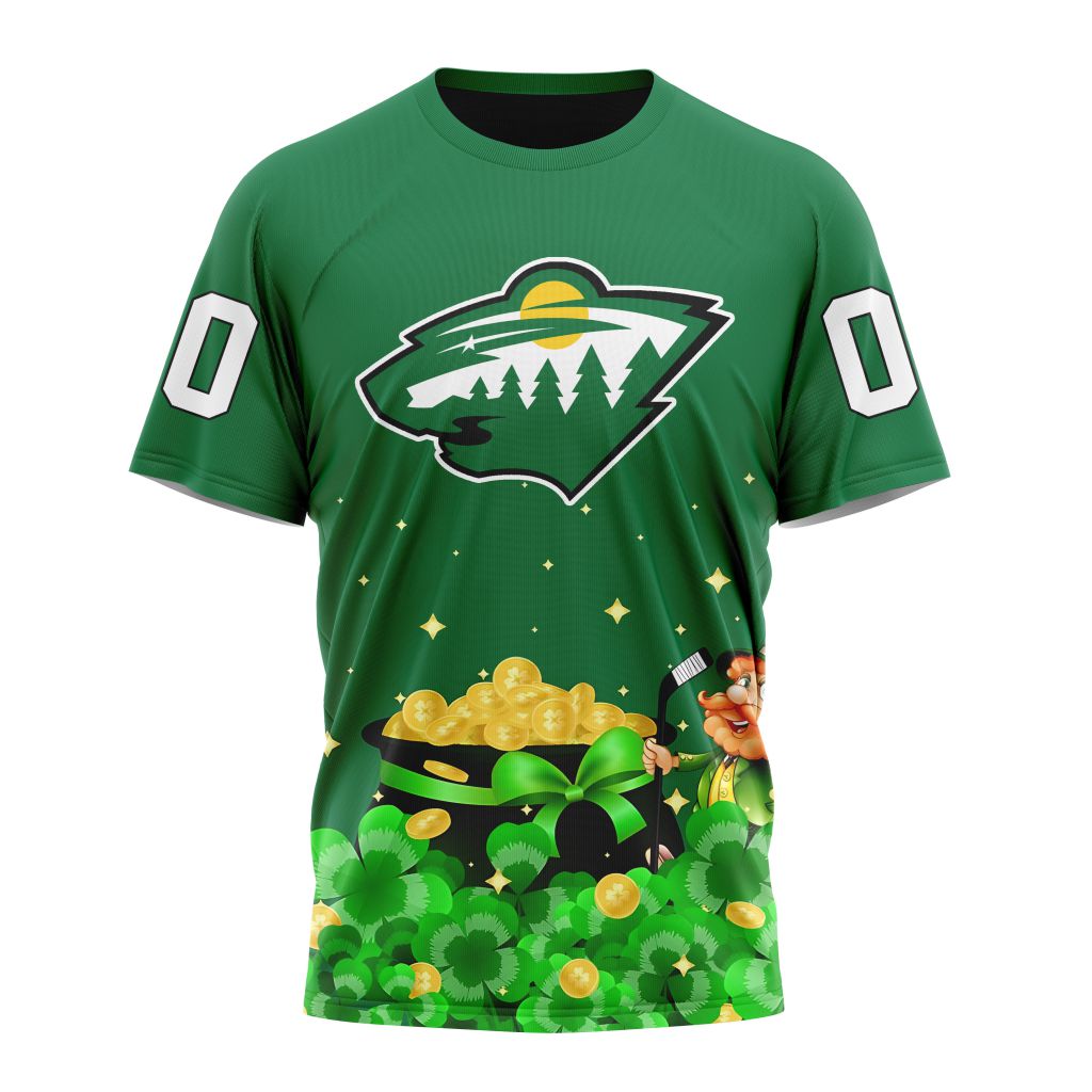 Minnesota Wild Special Design For St.Patrick's Day Personalized Name And Number T-Shirt Oregontrailrvpk Shirt