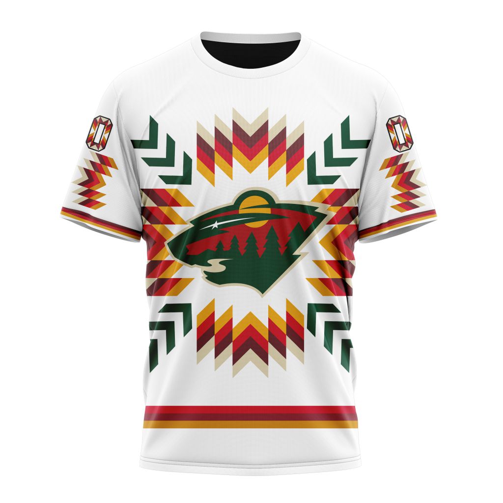 Minnesota Wild Special Design With Native Pattern Personalized Name And Number T-Shirt Oregontrailrvpk Shirt