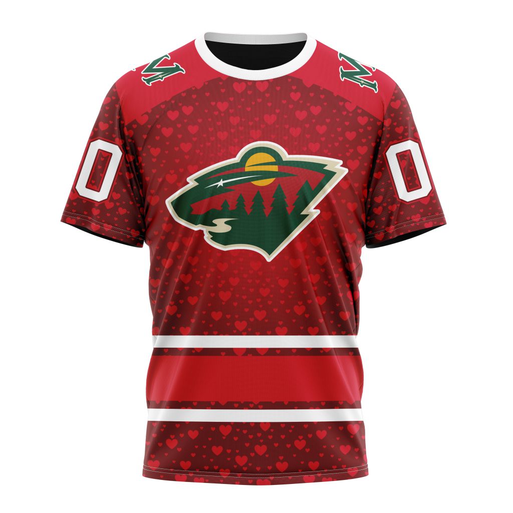 Minnesota Wild Special Gift For Valentines Day 01 Personalized Name And Number T-Shirt Oregontrailrvpk Shirt