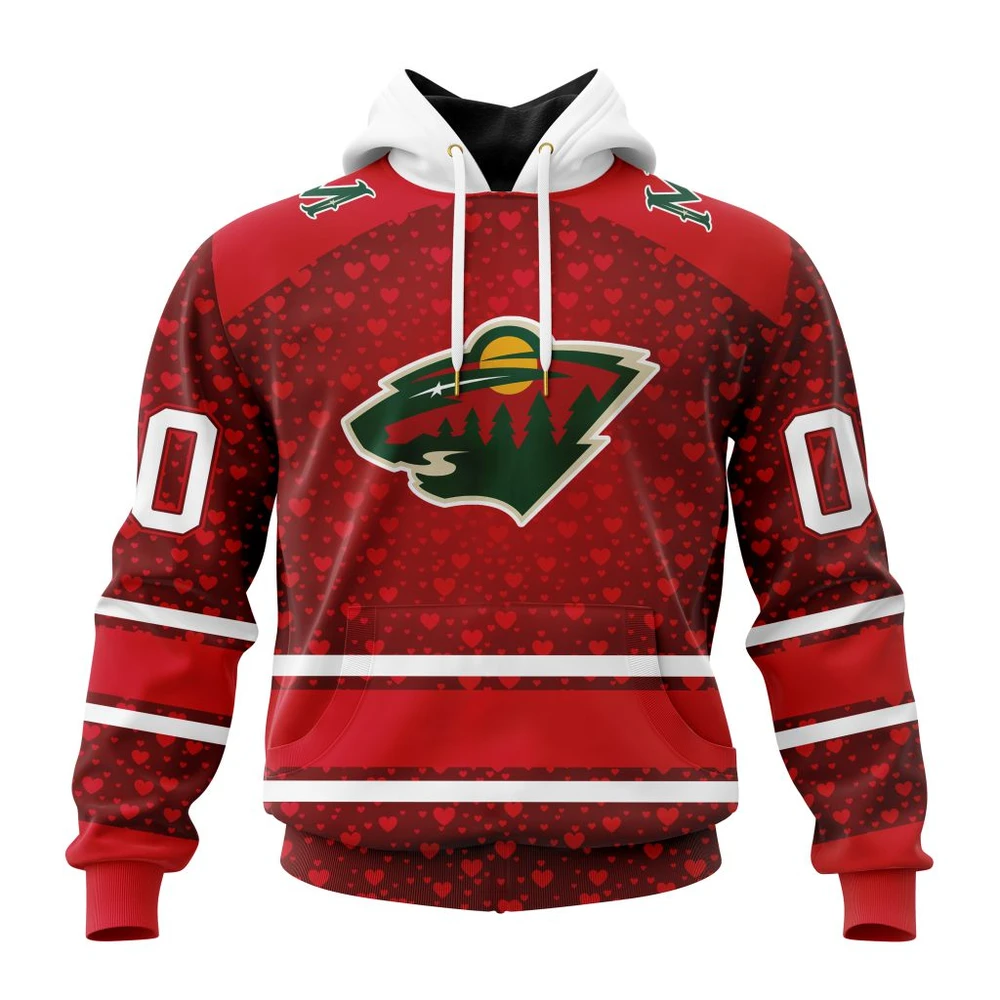 Minnesota Wild Special Gift For Valentines Day All Over Print Hoodie Style 33085