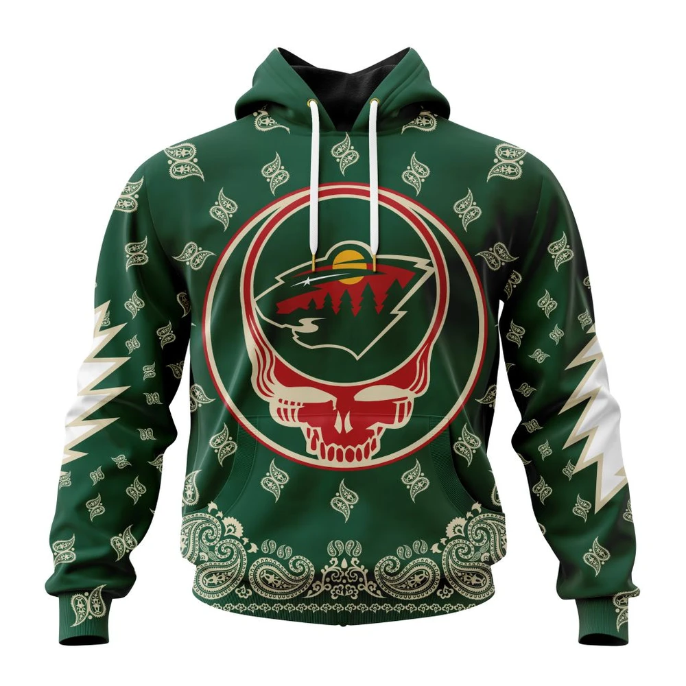 Minnesota Wild Special Grateful Dead Design All Over Print Hoodie Style 29415