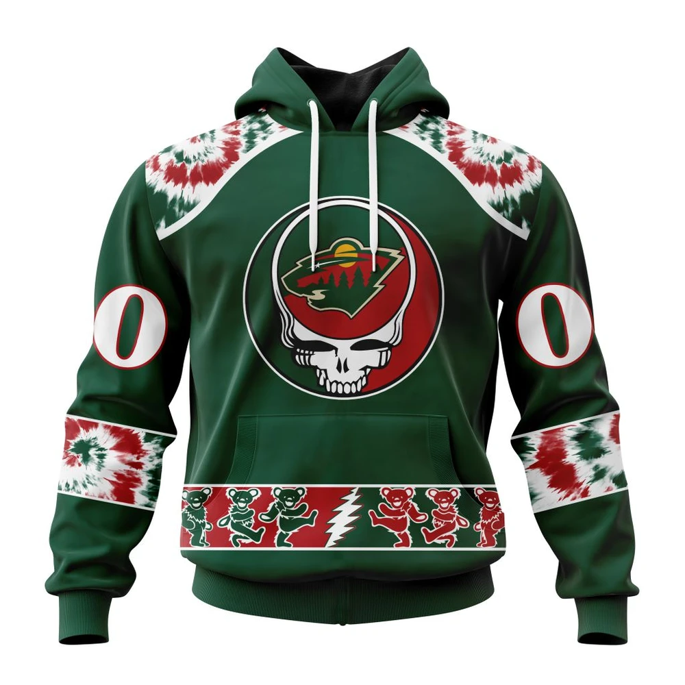 Minnesota Wild Special Grateful Dead Design All Over Print Hoodie Style 41075