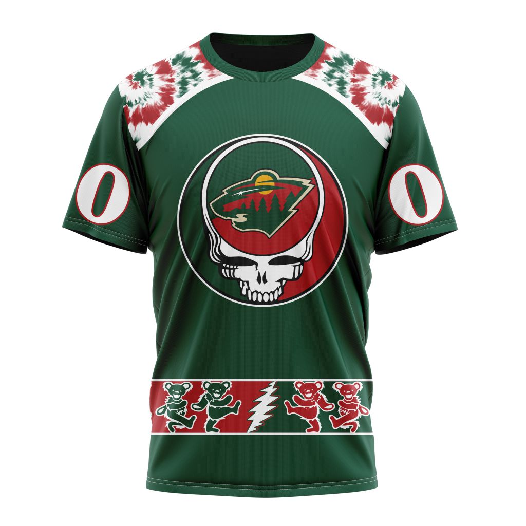 Minnesota Wild Special Grateful Dead Design Personalized Name And Number T-Shirt Oregontrailrvpk Shirt