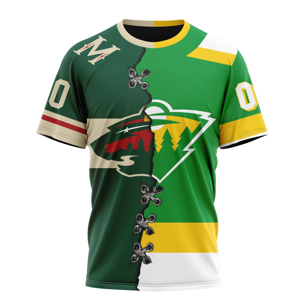 Minnesota Wild Special Home Mix Reverse Retro Personalized Kits Personalized Name And Number T-Shirt Oregontrailrvpk Shirt