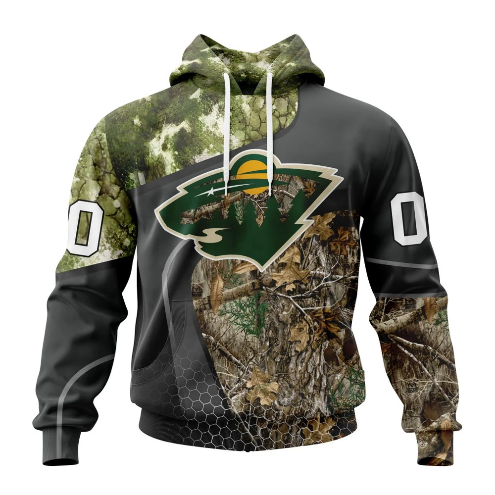 Minnesota Wild Special Hunting Camo Design All Over Print Hoodie Style 99023