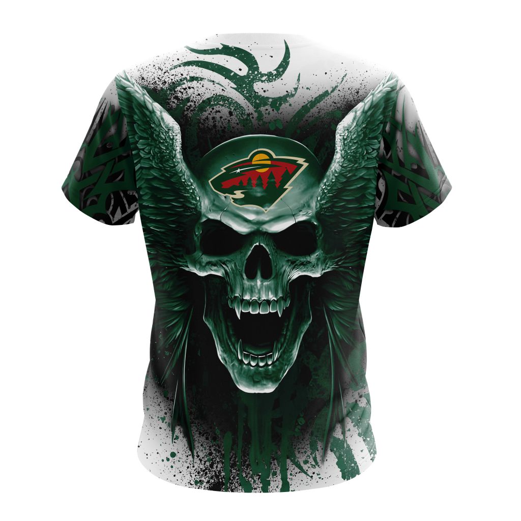 Minnesota Wild Special Kits With Skull Art Personalized Name And Number T-Shirt Oregontrailrvpk Shirt