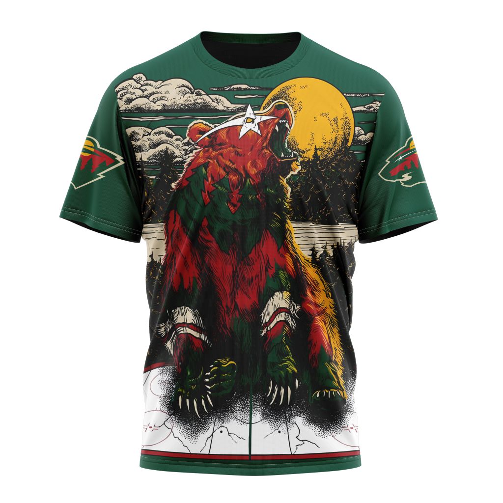 Minnesota Wild Special Mascot Art Design Personalized Name And Number T-Shirt Oregontrailrvpk Shirt