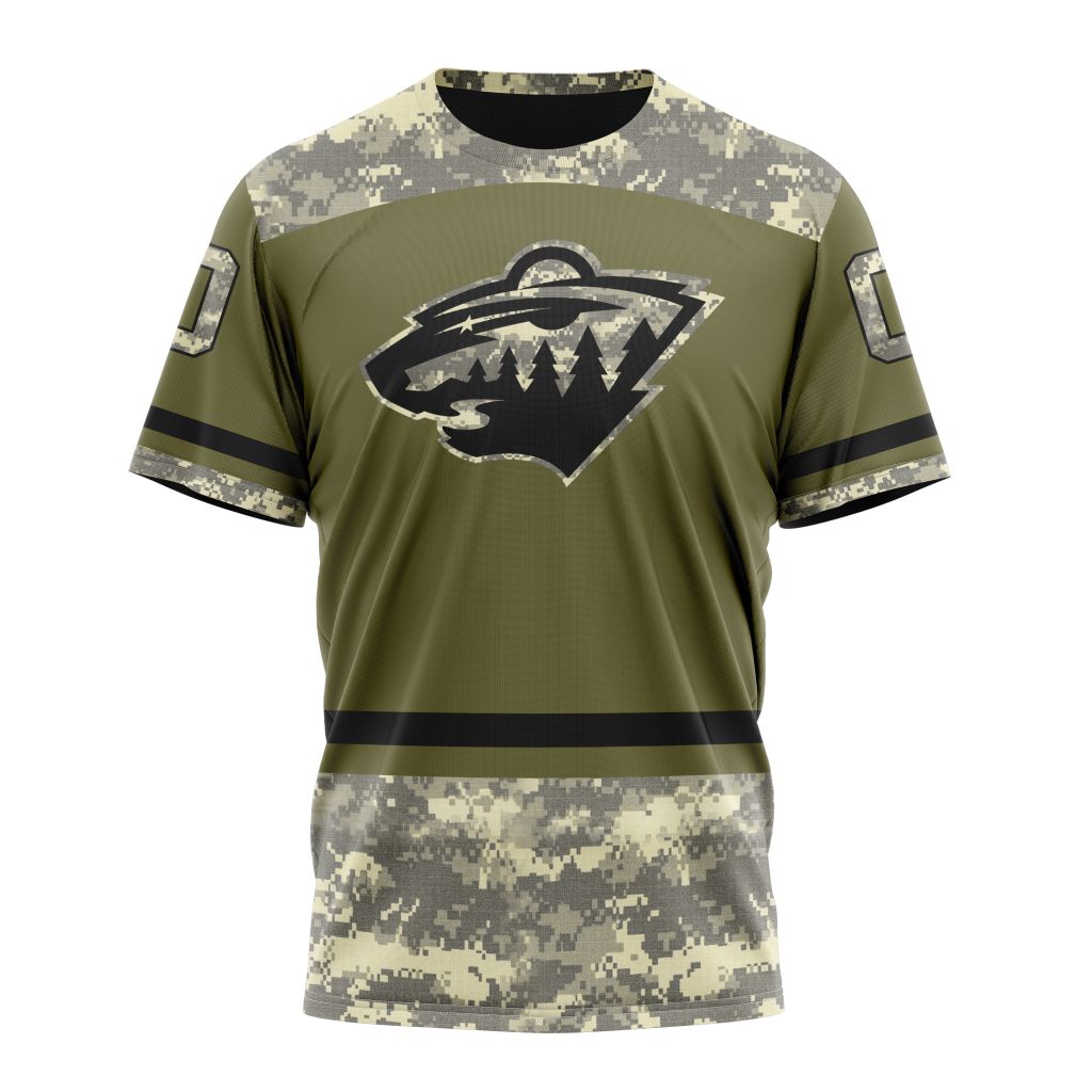 Minnesota Wild Special Military Appreciation Design 04 Personalized Name And Number T-Shirt Oregontrailrvpk Shirt