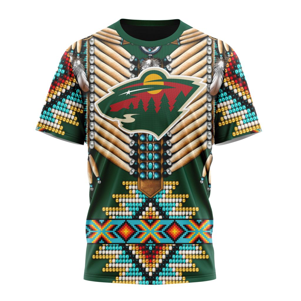 Minnesota Wild Special Native Costume Design 02 Personalized Name And Number T-Shirt Oregontrailrvpk Shirt