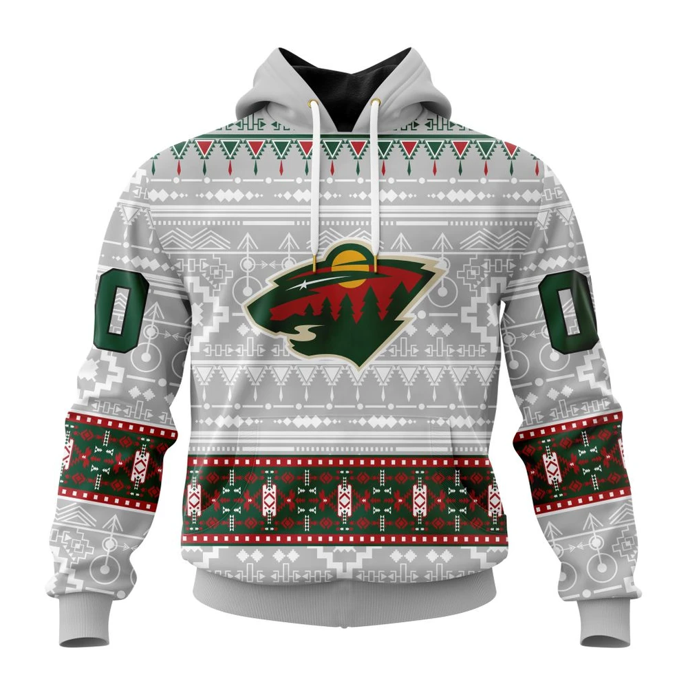 Minnesota Wild Special Native Design All Over Print Hoodie Style 79862