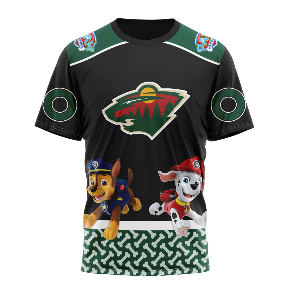 Minnesota Wild Special Paw Patrol Design Personalized Name And Number T-Shirt Oregontrailrvpk Shirt