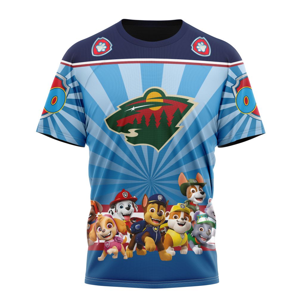 Minnesota Wild Special Paw Patrol Kits Personalized Name And Number T-Shirt Oregontrailrvpk Shirt