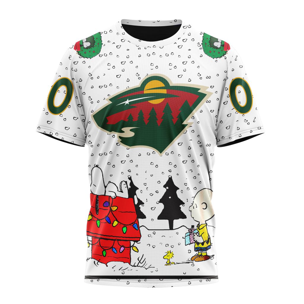 Minnesota Wild Special Peanuts Design Personalized Name And Number T-Shirt Oregontrailrvpk Shirt