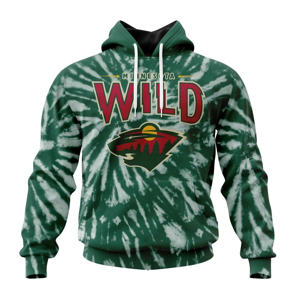 Minnesota Wild Special Retro Vintage Tie Dye All Over Print Hoodie Style 92178